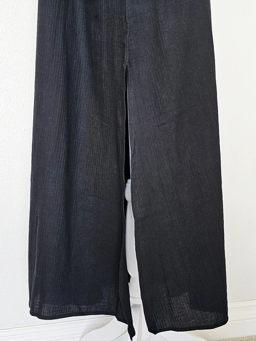 J. Crew Black Long Beach  Shirt in Airy Gauze